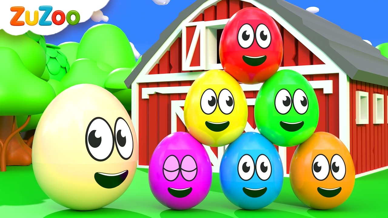 Learning Colors and Numbers Song | Colorful Eggs on the Farm | ZuZoo Nursery Rhymes & Kids Songs