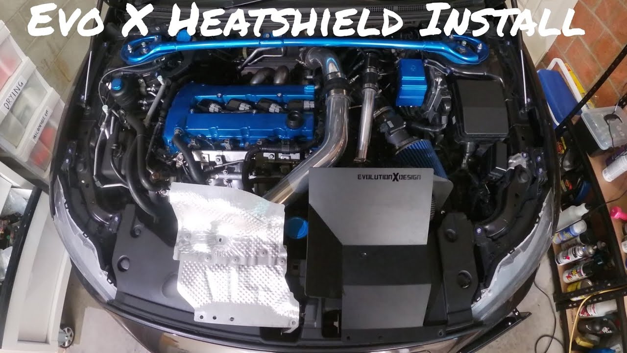 Evo X Firewall Heatshield Upgrade Install - YouTube