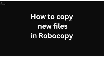 How to copy newly created files with RoboCopy