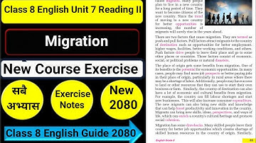 Class 8 English Unit 7 Reading II Migration All Exercise