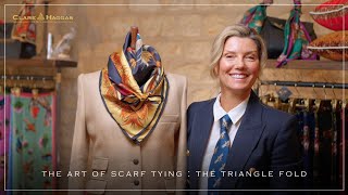 Scarf Tying Tutorial: Classic Triangle Fold with a Large Square Silk Scarf