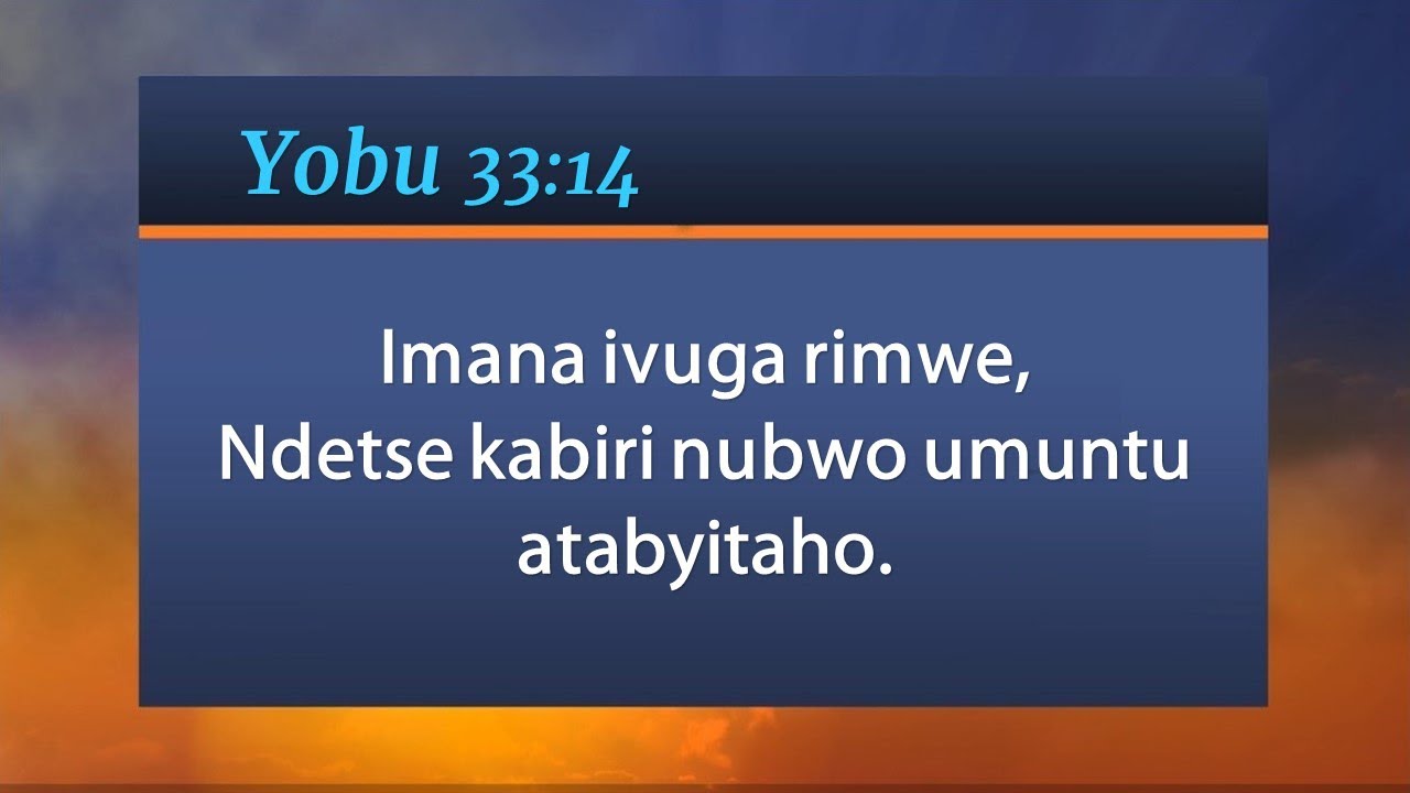 IMANA IVUGA RIMWE, NDETSE KABIRI NUBWO UMUNTU ATABYITAHO // NZAYISENGA FLORIDE