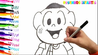 COMO DESENHAR CASCÃO - TURMA DA MÔNICA 👦⚽️APRENDER A DESENHAR PARA CRIANÇAS - DESENHOS INFANTIS