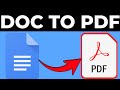 How To Convert Google Doc To PDF