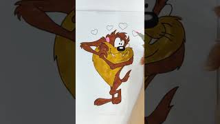Tasmanian Devil Coloring With Touch Markers , Coloring Pages