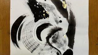 Sumi-e: Abstract painting by Tohun Kobayashi. / 小林東雲 水墨画で描く抽象表現