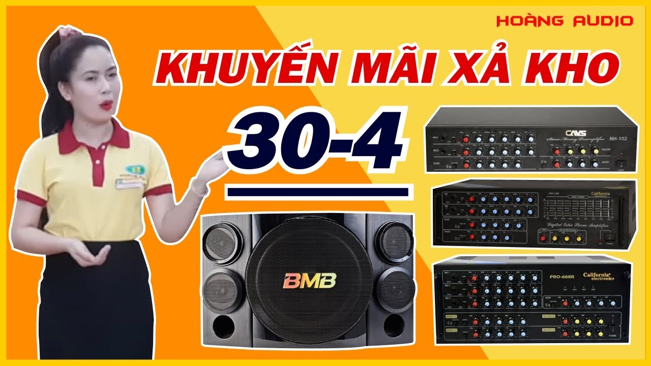 KM 30/4 Xả Kho Dàn Loa , Amply, Công Suất, Đầu, Micro... - youtube