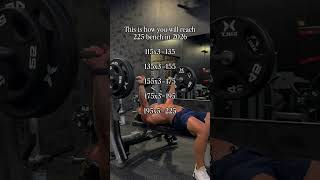 Use this progression chart to hit 225 lbs bench press #gym #chestday #benchpress #bodybuilding