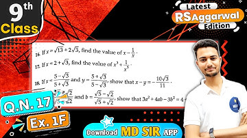 Rs Aggarwal Class 9 Chapter 1 | Exercise 1F Question number 17 | Number System | Md Sir Class 9