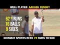 Highest run getter aakash pandey fires with 16 balls 62 including 5 sixes in a row