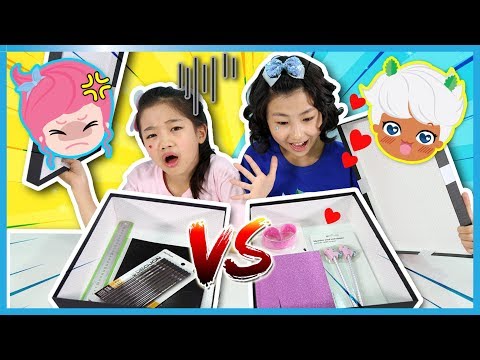 복불복 학용품 미스테리 박스 바꾸기 대결 ☆ 복불복 챌린지 ☆ 스윗한 요정 팅글리 나하은과 하은이랑 팅글리랑