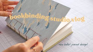 Bookbinding Studio Vlog ✦ making progress with my mental health, new bullet journal design