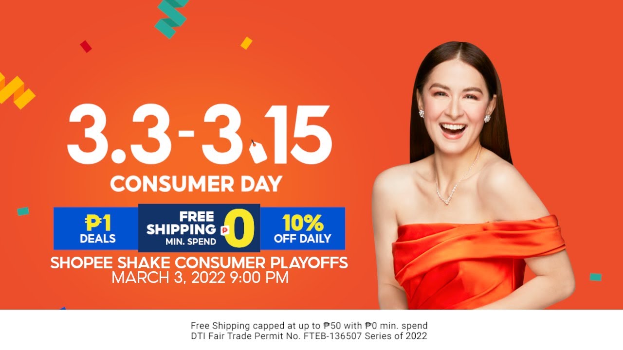 Shopee 3.3 (2022) to MAR15 (2022) Shopee Shake Consumer Playoffs w/ Andre Paras (03/03, 2022 21h00)