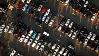 Drone over parking lot