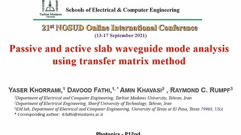 21P12pd Passive and active slab waveguide mode analysis using transfer matrix method