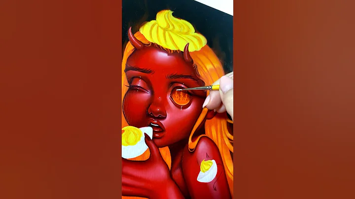 Deviled Egg girl oil painting 🥚👹 #art #artprocess #oilpainting #serendipity #painting thumbnail