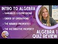 Algebra 1 - Expressions, Order of Operations, Number Properties - Quiz 1.1 - 1.4 Review