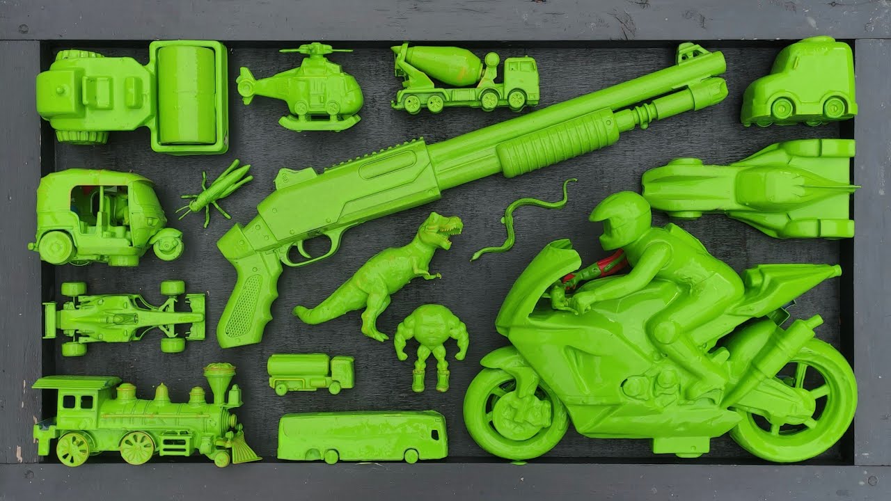 Чистка игрушечных гоночных автомобилей, бетоносмесителей, поездов, танков, автобусов Telolet, экс...