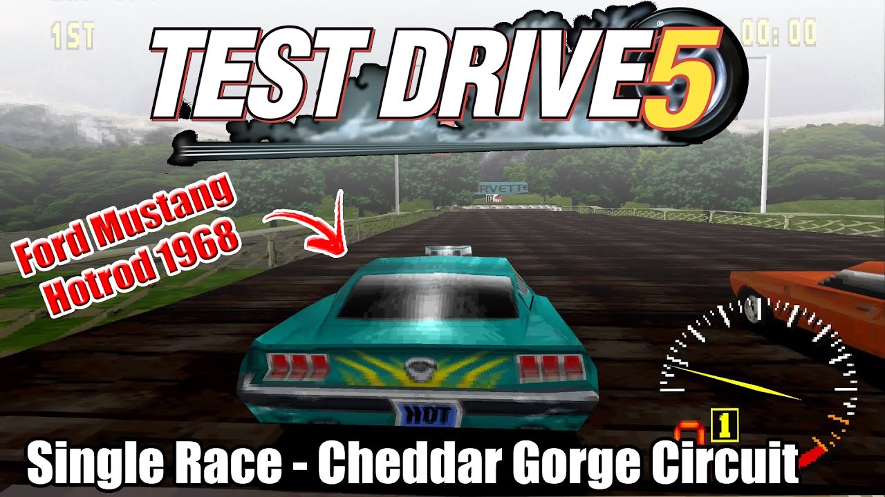 Test Drive 5 (PS1) | Single Race - Cheddar Gorge Circuit, England - Ford Mustang Hotrod 1968