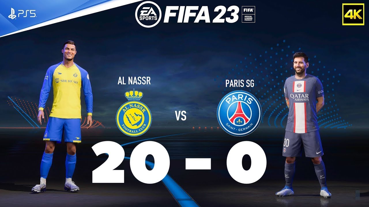 FIFA 23 - 4K, RONALDO VS MESSI - ALNASSAR VS PSG, PS4 Pro Gameplay [4K  HDR], Gameplay #168 in 2023