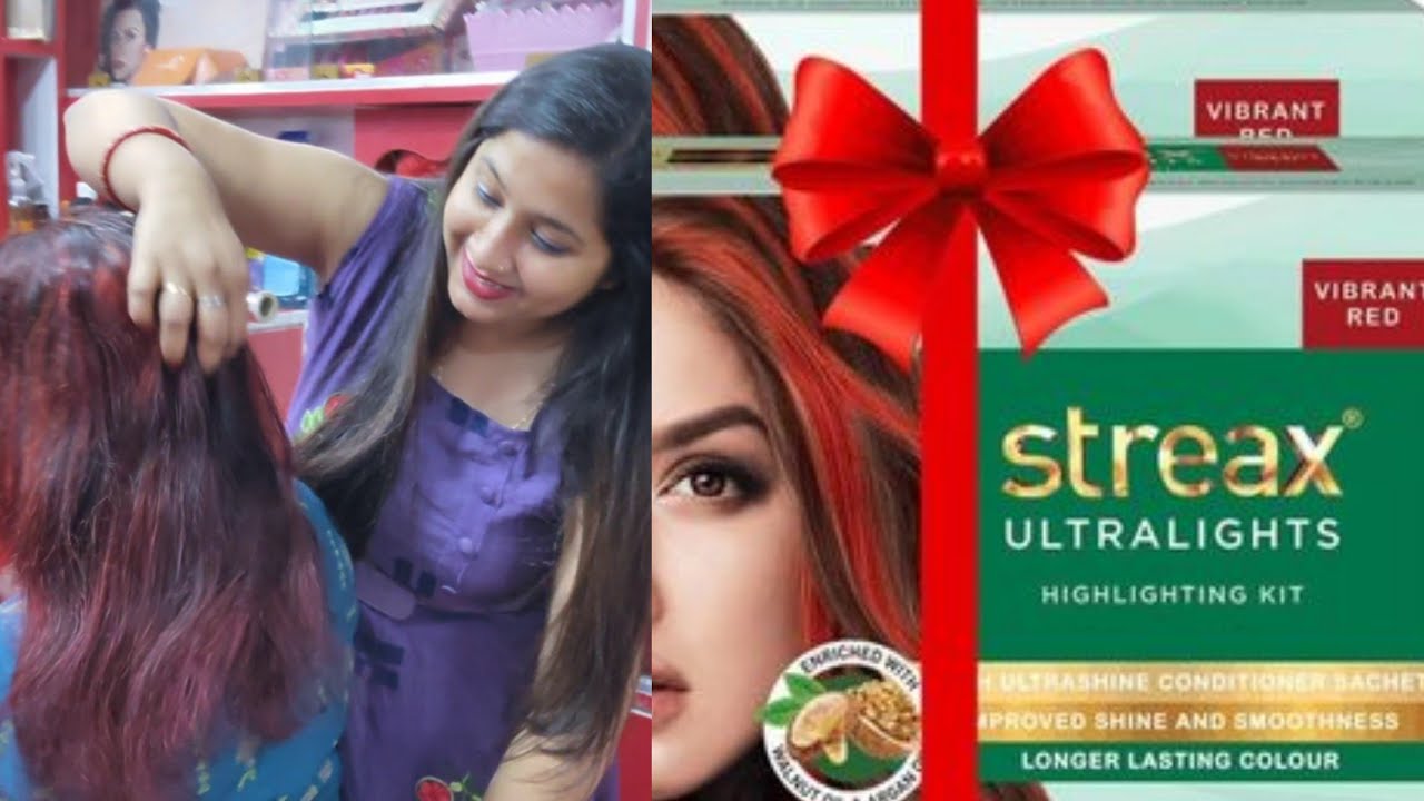 Streax hair colour highlight step by step tutorial/Hair highlight kaise