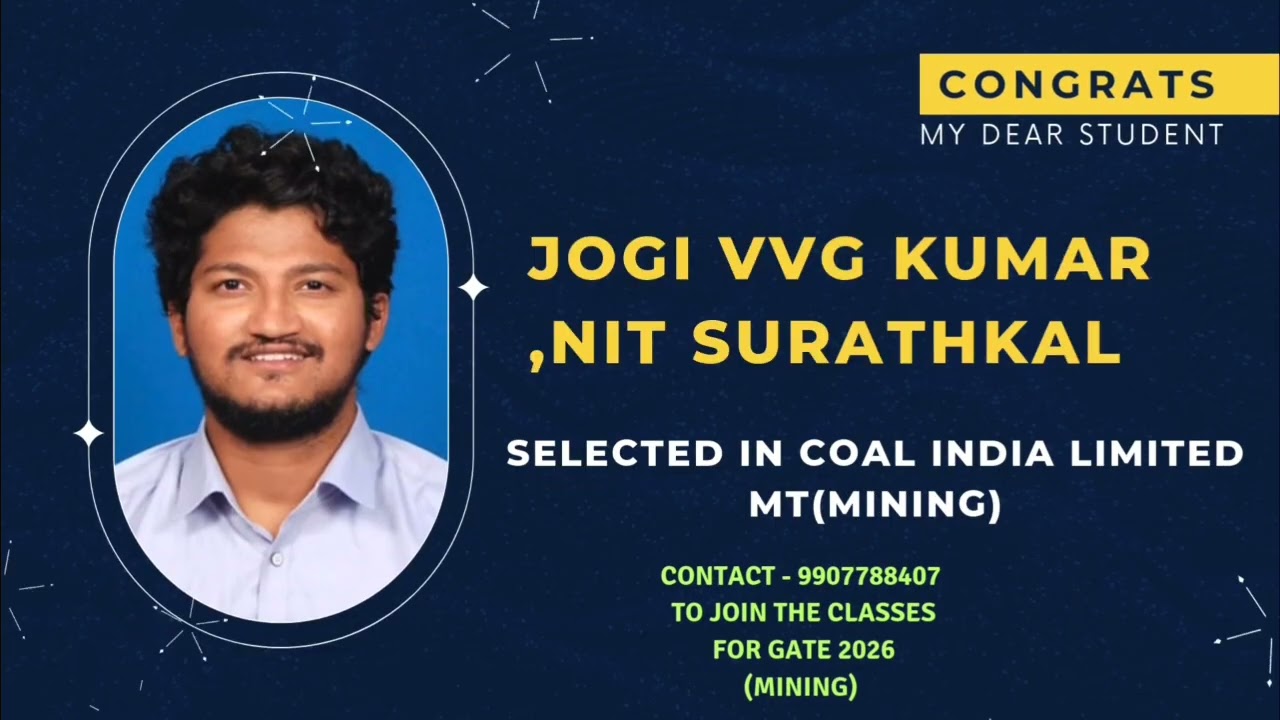 Mining Classes Gate 2024 Selection , Congratulation Dear Student