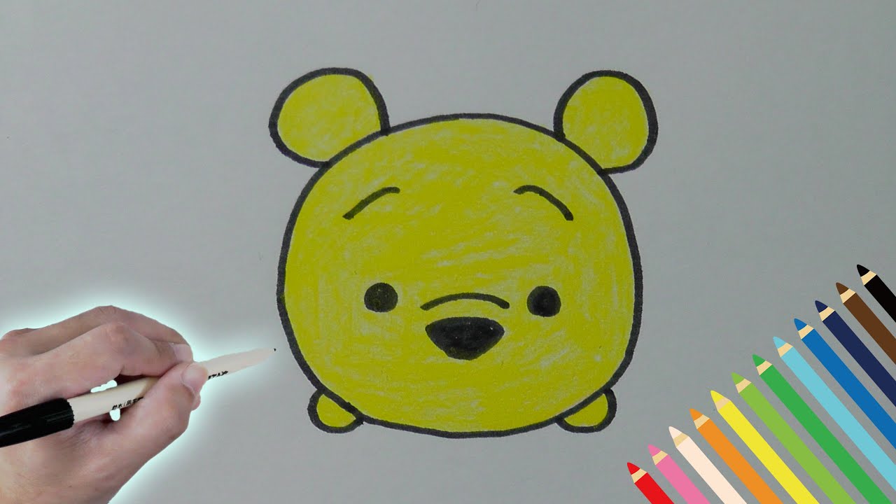 How To Draw Pooh Disney Tsum Tsum Mickey Friends Youtube