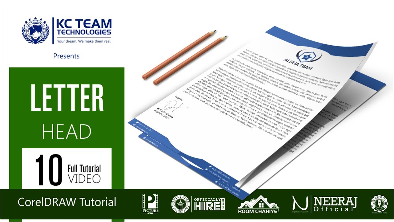 How to design Letterhead | Full Tutorial | Graphic design | Business ...