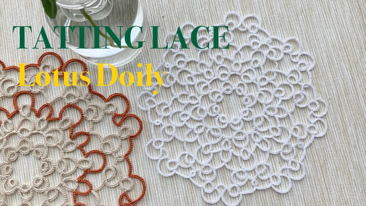 태팅레이스 무료도안/ 연꽃도일리 1 / Tatting lace Free pattern/ Lotus Doily 1 YouTube