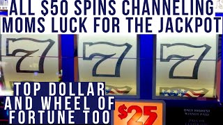 JACKPOT Hand pay!  All $50 Spins! Triple Stars Top Dollar & Wheel of Fortune Old School Slots to Win Wealth