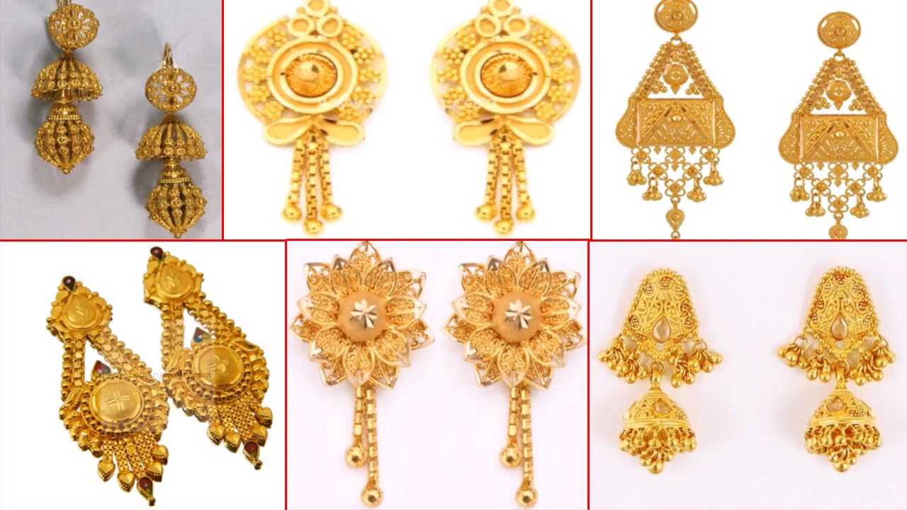 Latest Light Weight Gold Earrings Designs Collections 2019 | chandbali ...