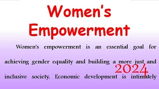 speech on women empowerment speech in English 2024 essay on women empowerment essay in English 2024