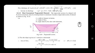 KTU - CET 203 - Fluid mechanics - Module 4 - Most economical section for trapezoidal channel section