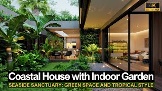 Seaside Sanctuary: Coastal Modern House with Indoor Garden Green Space