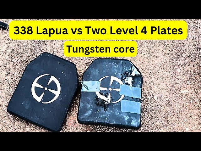 338 Lapua AP vs Two Level 4 Plates - Tungsten core class=