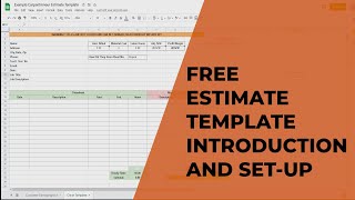 Free Estimating Spreadsheet Introduction and Setup