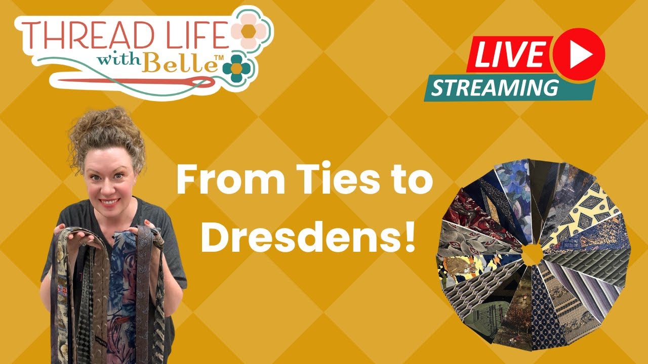 Repurpose Old Ties w/ Dresden Quilt Blocks ~ Memory Pillow for a Widow Friend