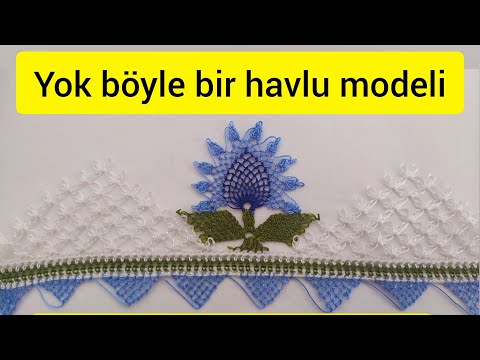 Çok kolay dağ yapımı 🙈 Kolay ve gösterişli iğne oyası havlu kenarı yapılışı 💯💙part 1