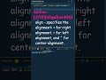32 - Python Part-2: Mastering Text Alignment with Python's format() Method  #shorts #python #python3