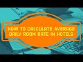 How to Calculate ARR/ADR (Average Room Rate/Average Daily Rate)