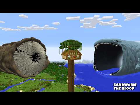SURVIVING FROM THE BLOOP AND SANDWORM in Minecraft Part 2 - Gameplay