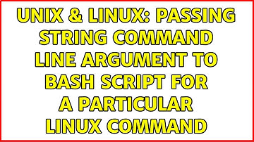 Unix & Linux: Passing string command line argument to bash script for a particular linux command