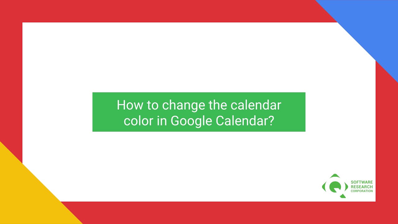 How to change color of a calendar in Google Calendar? - YouTube