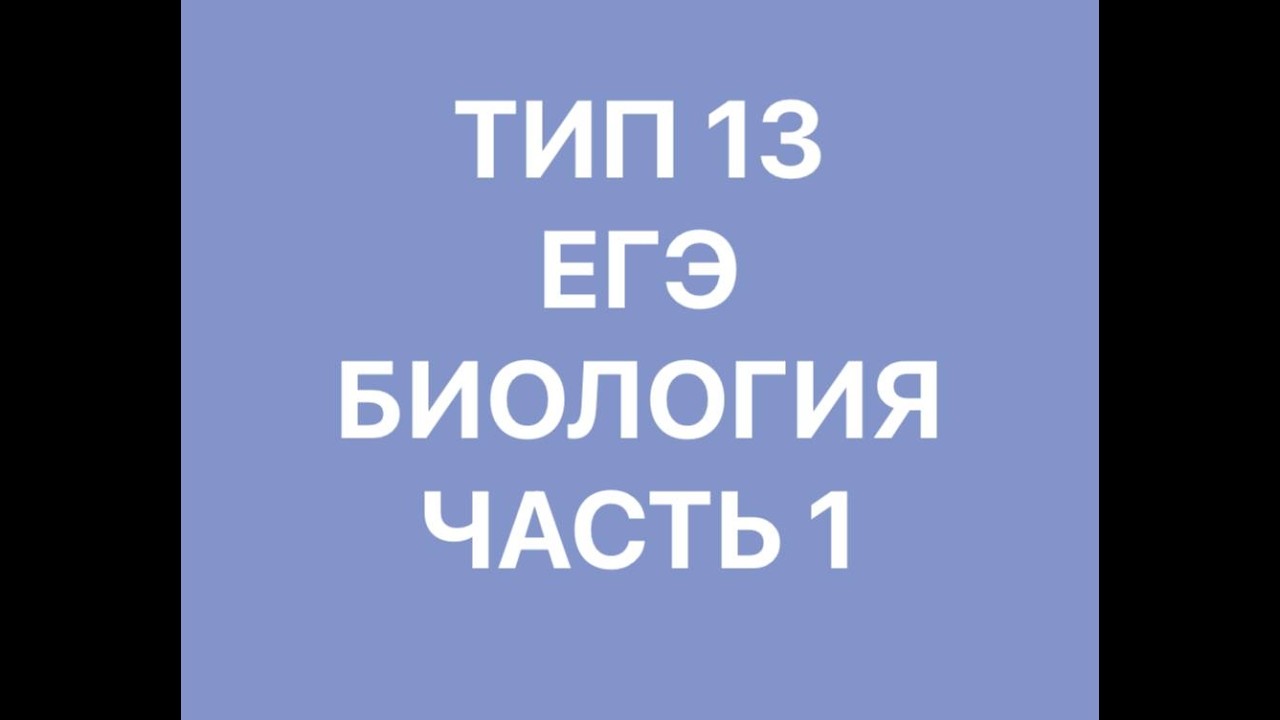 ТИП 13 ЕГЭ БИОЛОГИЯ ЧАСТЬ 1