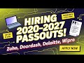 Top Company Hiring 2020–2027 Passouts 🔥 Zoho, DoorDash, Deloitte, Wipro | Freshers & Experienced