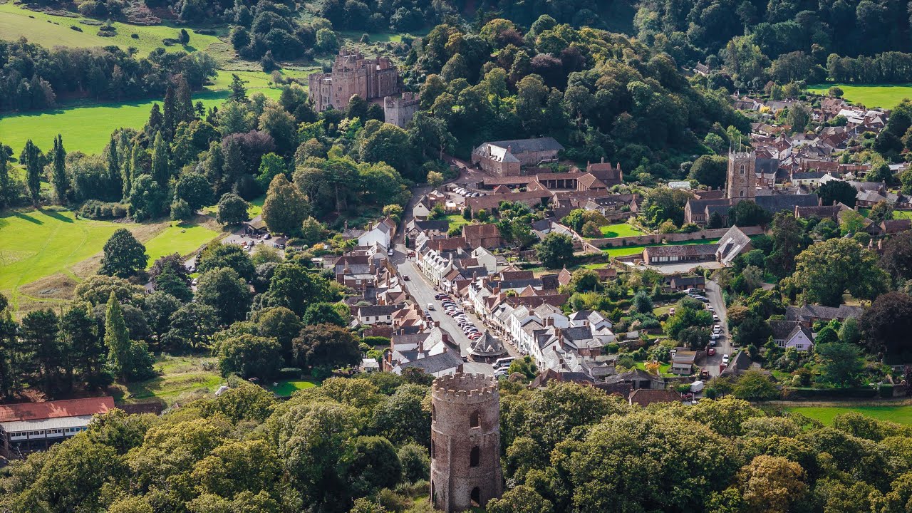 Above Great Britain - Dunster Village, Castle and Garden
