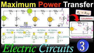 Celebrity DC Electric Circuits 🌟 Maximum Power Transfer using Source Transformation 💡 Calculation & Simulation Profile
