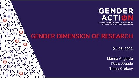 Gender dimension of research and development | Webinar