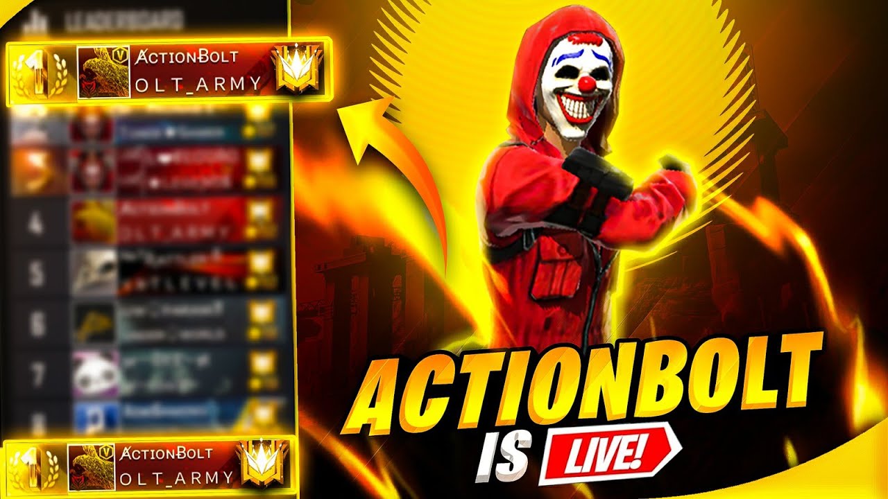 Push To Top 1 Grandmaster With Actionbolt - Free Fire Live - YouTube