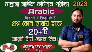 madrasah service commission exam 2023 | arabic | আরবী ভাষায় প্রশ্নের ধরন |